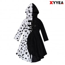 XYYEA 101 Dalmatians cosplay black and white witch dress performance costume