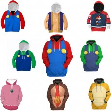 New Carton 3d Printed Mario Bros Hoodie Cosplay Fashion 3d Sweater Sweatshirt Pullover Wholesale Custom Clothes