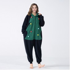 Polar fleece Christmas tree one-piece pajamas cartoon anime adult fall and winter Animal onesies