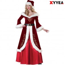 XYYEA Christmas Queen Long Dress Christmas Performance Costume