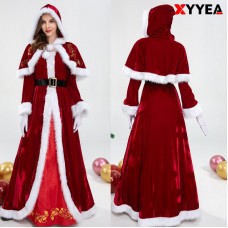XYYEA Christmas Queen Long Dress Christmas Performance Costume